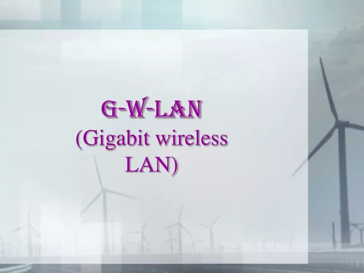 g w lan gigabit wireless lan
