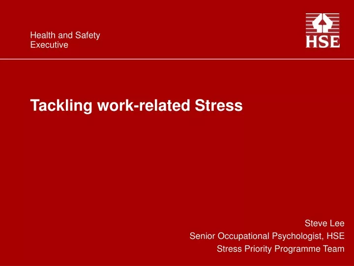 tackling work related stress