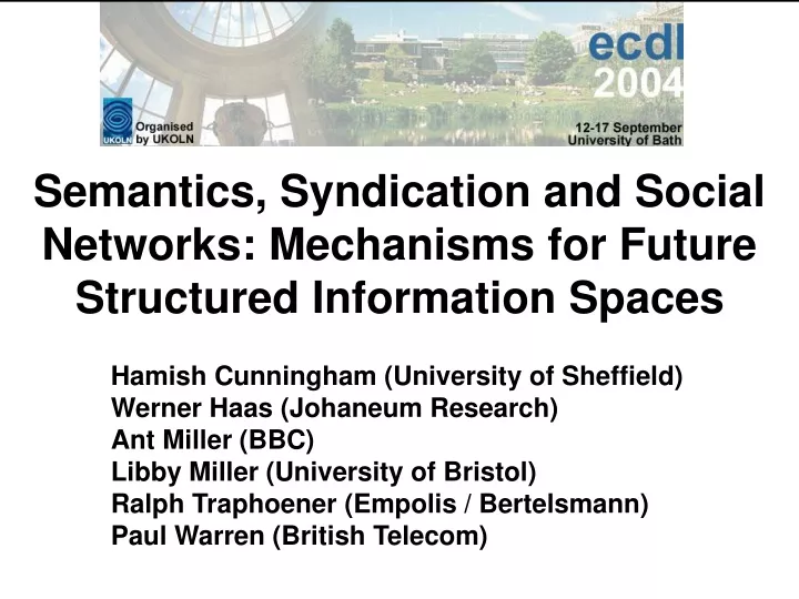 semantics syndication and social networks