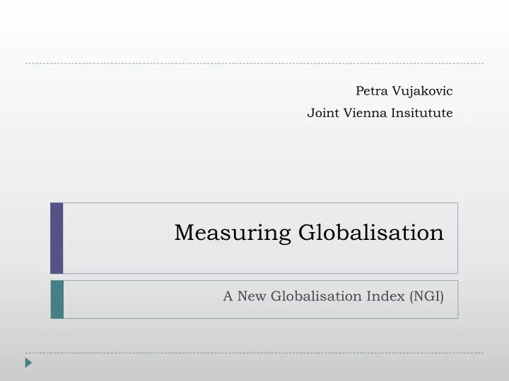 measuring globalisation