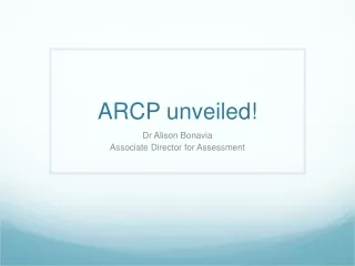 ARCP unveiled!