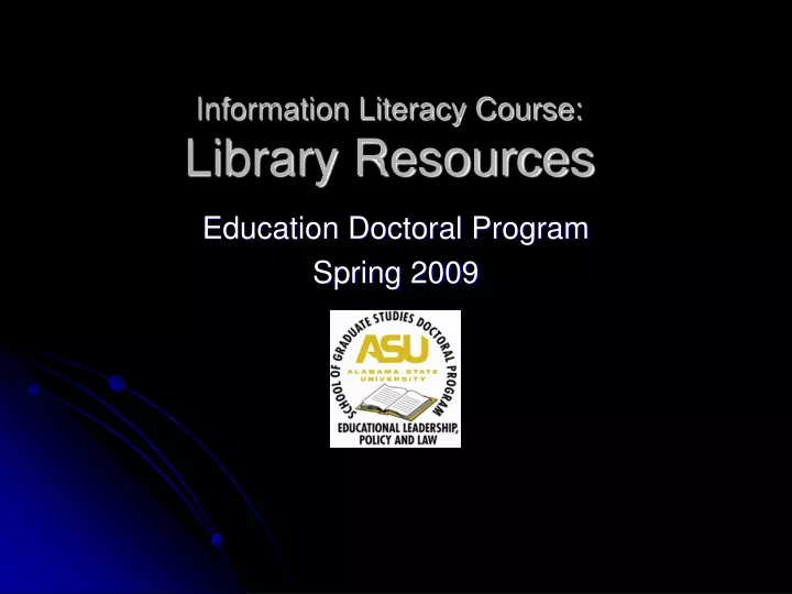 information literacy course library resources