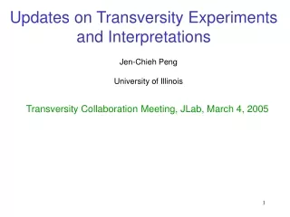 Updates on Transversity Experiments and Interpretations