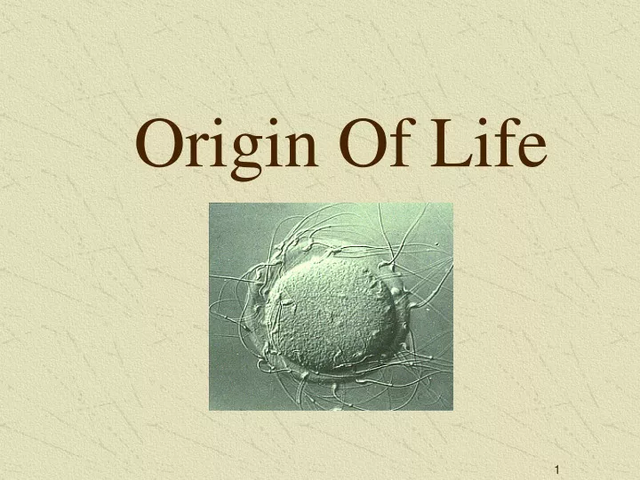 origin of life