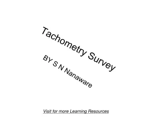 Tachometry Survey