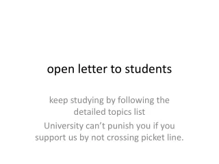 open letter to students