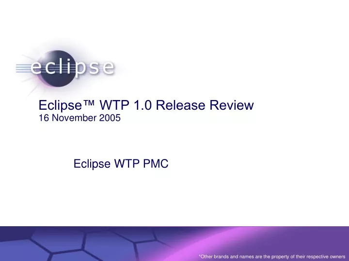 eclipse wtp 1 0 release review 16 november 2005