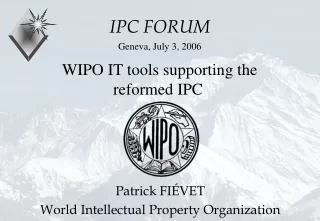 WIPO IT tools supporting the reformed IPC