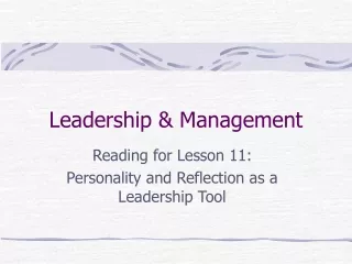 Leadership &amp; Management