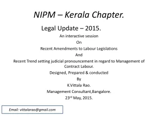NIPM – Kerala Chapter.