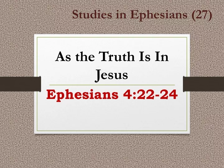 studies in ephesians 27