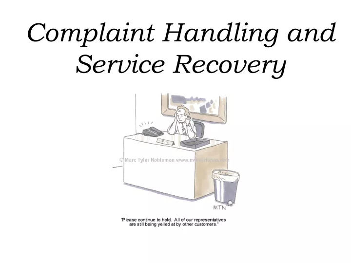complaint handling and service recovery