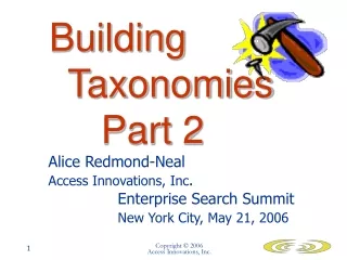 Building 			Taxonomies 		Part 2