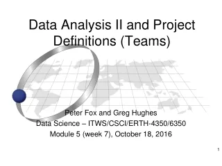 Data Analysis II and Project Definitions (Teams)