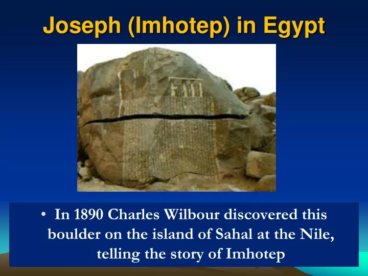 joseph imhotep in egypt