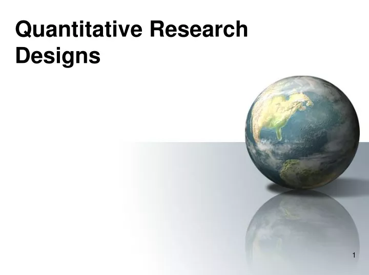 quantitative research designs