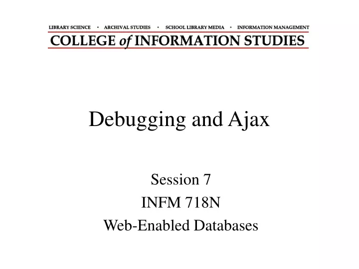 debugging and ajax