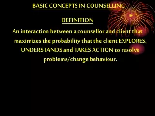 BASIC CONCEPTS IN COUNSELLING