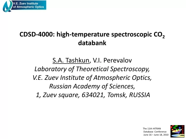 cdsd 4000 high temperature spectroscopic