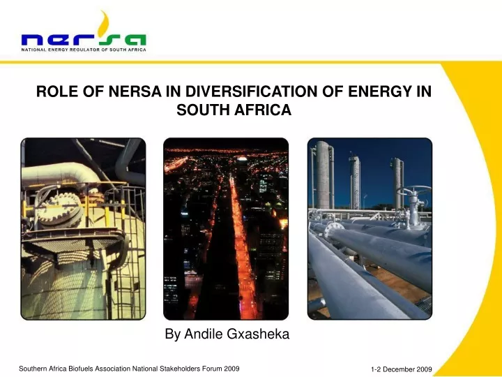 role of nersa in diversification of energy