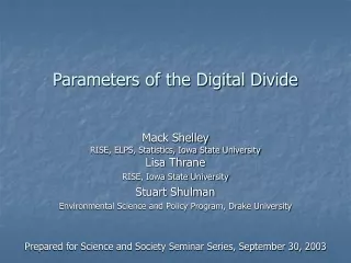 Parameters of the Digital Divide