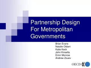 Partnership Design  For Metropolitan Governments