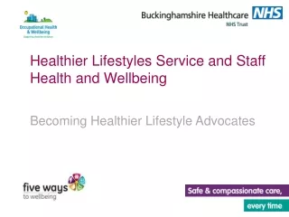 Healthier Lifestyles Service and Staff Health and Wellbeing