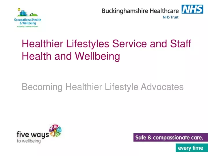 healthier lifestyles service and staff health and wellbeing