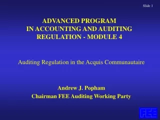 ADVANCED PROGRAM IN ACCOUNTING AND AUDITING REGULATION - MODULE 4