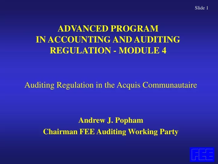 advanced program in accounting and auditing regulation module 4