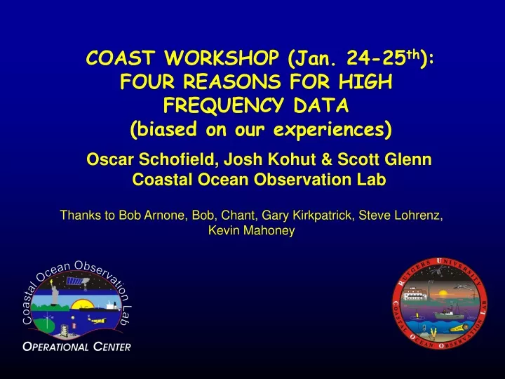 coast workshop jan 24 25 th four reasons for high