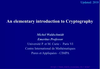 An elementary introduction to Cryptography