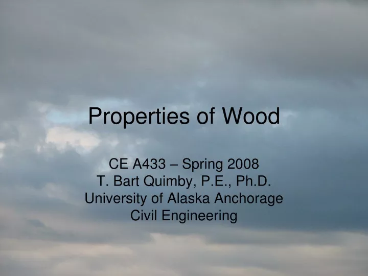 properties of wood