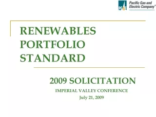 IMPERIAL VALLEY CONFERENCE July 21, 2009