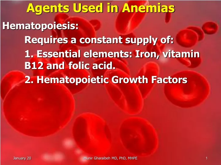 agents used in anemias