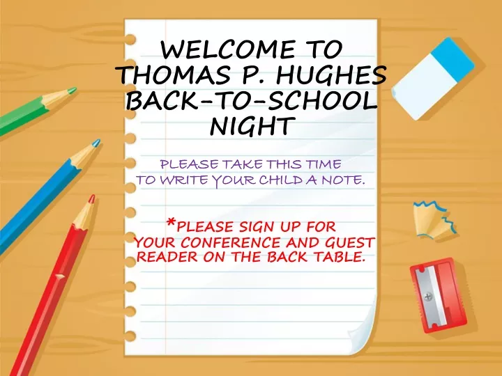 welcome to thomas p hughes back to school night