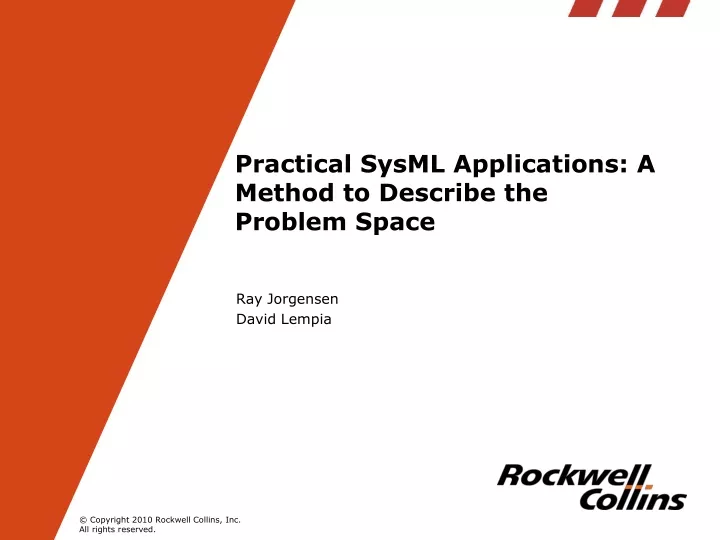 practical sysml applications a method to describe the problem space