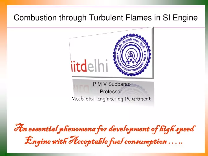 combustion through turbulent flames in si engine