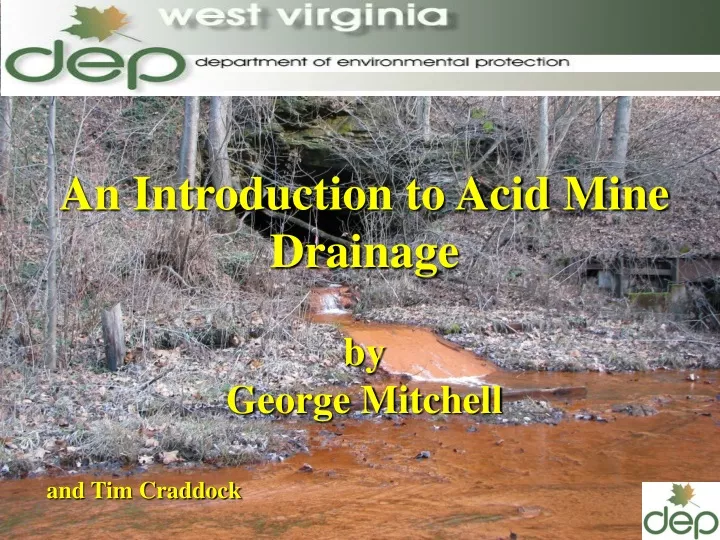 an introduction to acid mine drainage by george