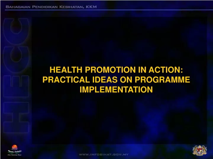 health promotion in action practical ideas on programme implementation