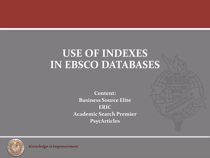 use of indexes in ebsco databases
