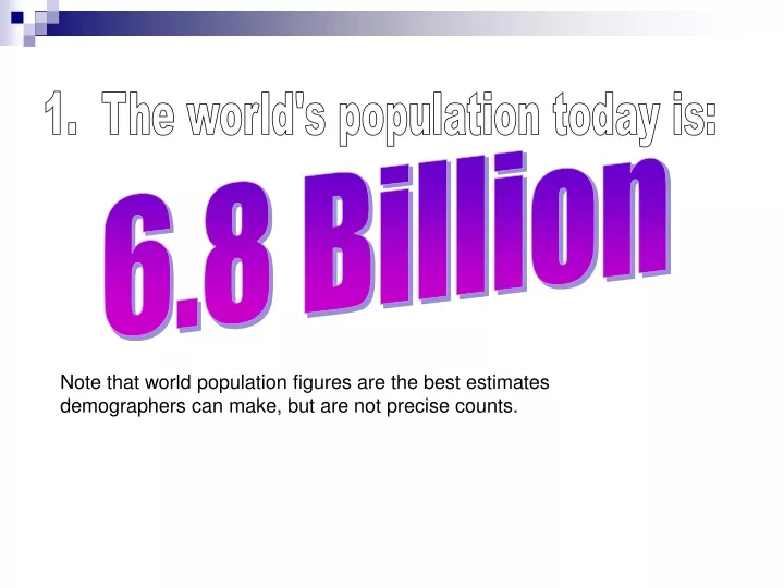 1 the world s population today is