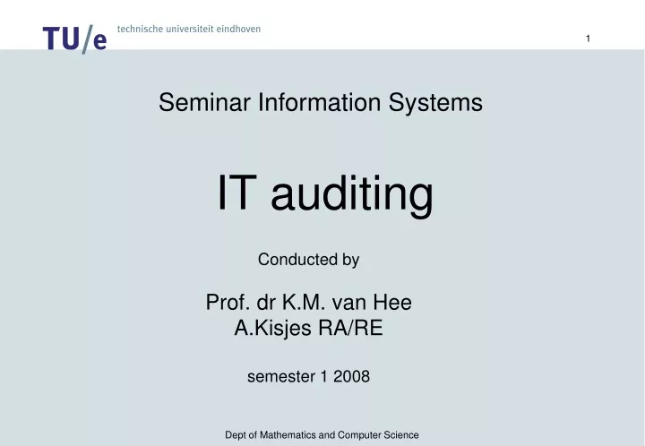seminar information systems it auditing