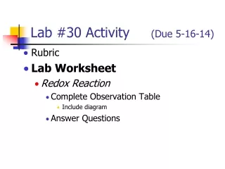 Lab #30 Activity      (Due 5-16-14)