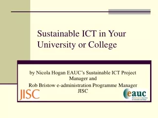 Sustainable ICT in Your University or College