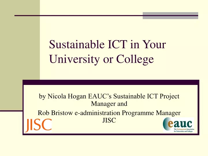 sustainable ict in your university or college