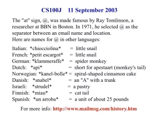 CS100J    11 September 2003