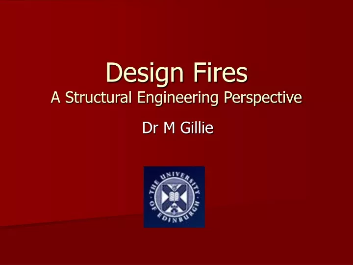 design fires a structural engineering perspective