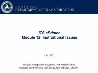 ITS ePrimer Module 12: Institutional Issues