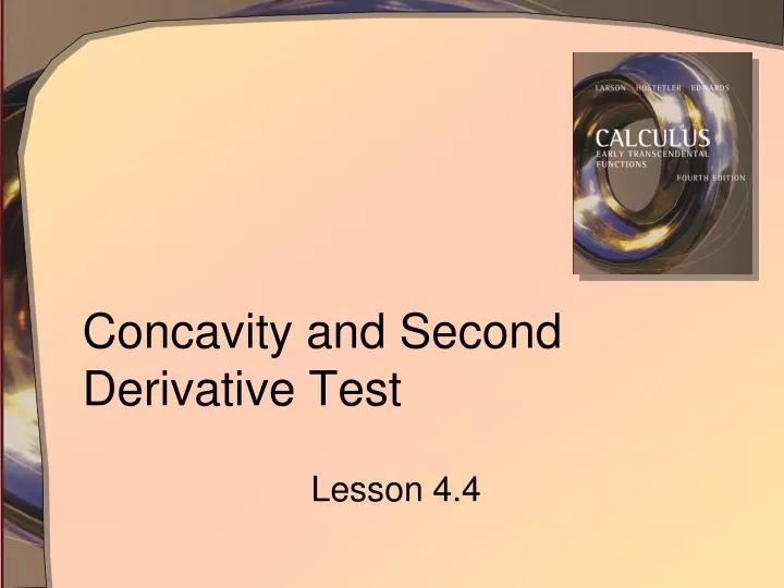concavity and second derivative test